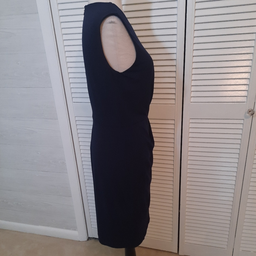 Calvin klein navy draped sleeveless dress sz 4 *M - Picture 4 of 7